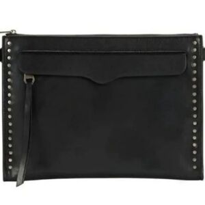 NWT Rebecca MinkoffBlack Studded Clutch Bag And Dust Bag